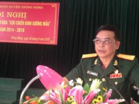 Đồng chí Đại tá Chu Đức Phang, Phó Chủ tịch Hội CCB tỉnh Cao Bằng phát biểu tại hội nghị
